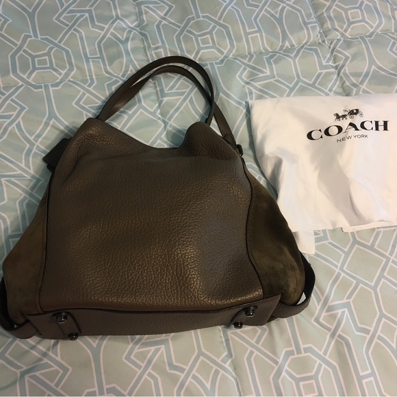 Coach Edie 42 Suede and Pebble Leather Bag - Picture 2 of 15